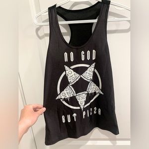 Pizza Pentagram, spandex, racer back top.